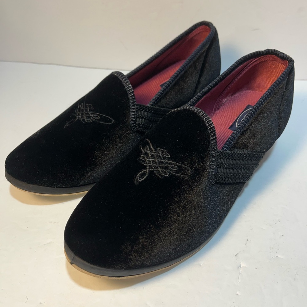 Foamtreads Opera Black Shoes Slippers Wedge Size 11 Women's Velvet NEW
